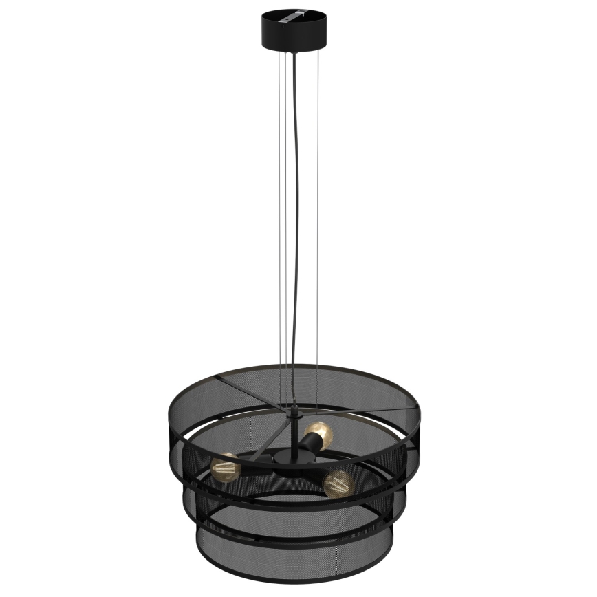 Candelabro suspenso GLUM 3xE27/60W/230V preto