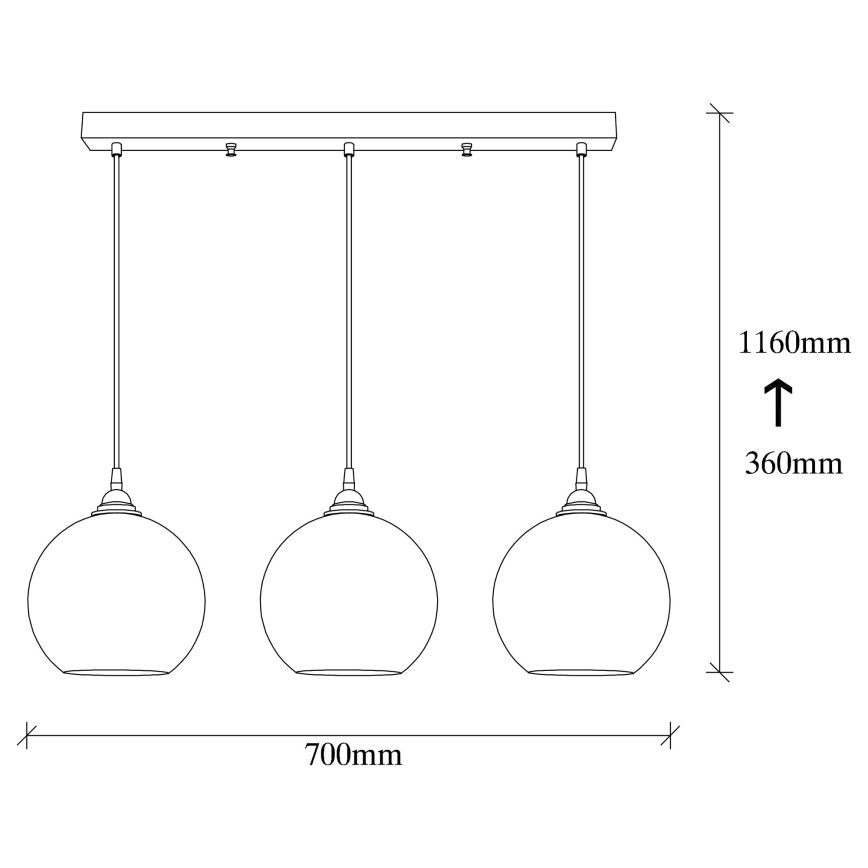 Candelabro suspenso GOLD 3xE27/40W/230V