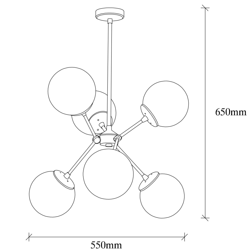 Candelabro suspenso GONDOL 6xE27/40W/230V