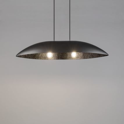 Candelabro suspenso GONDOLA 2xE27/60W/230V prateado/preto