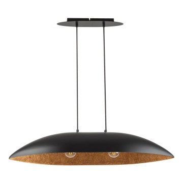 Candelabro suspenso GONDOLA 2xE27/60W/230V preto/cobre