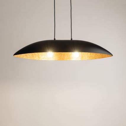 Candelabro suspenso GONDOLA 2xE27/60W/230V preto/cobre