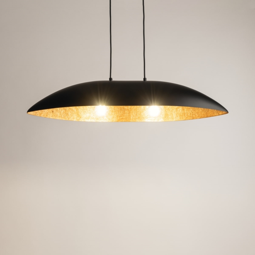 Candelabro suspenso GONDOLA 2xE27/60W/230V preto/cobre