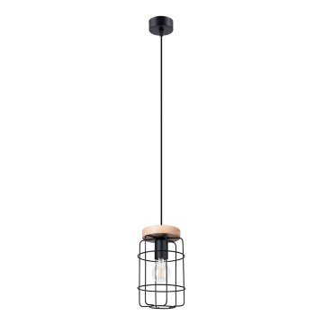 Candelabro suspenso GOTTO 1xE27/15W/230V preto/faia