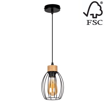 Candelabro suspenso GUNNAR 1xE27/60W/230V carvalho - certificado por FSC