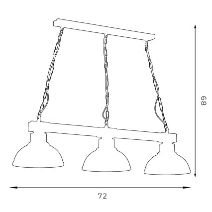 Candelabro suspenso HAKON 3xE27/60W/230V iluminação