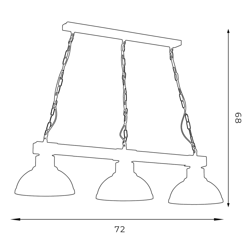 Candelabro suspenso HAKON 3xE27/60W/230V iluminação