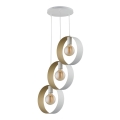 Candelabro suspenso HAPPY 3xE27/60W/230V branco/dourado