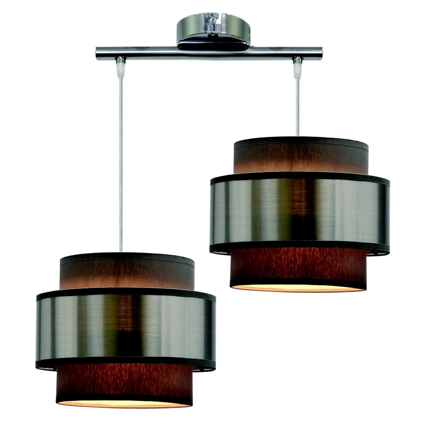 Candelabro suspenso HARE 2xE27/60W/230V cinzento/cromado mate