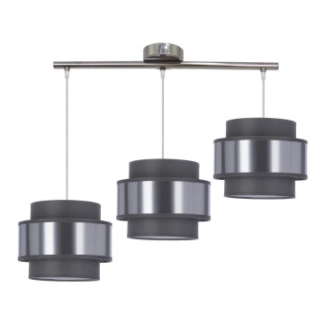 Candelabro suspenso HARE 3xE27/60W/230V cinzento/cromado mate