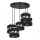 Candelabro suspenso HAVARD 5xE27/60W/230V preto/latão redondo