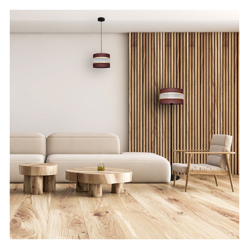 Candelabro suspenso HELEN 1xE27/15W/230V diâmetro 20 cm castanho/preto/dourado