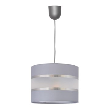 Candelabro suspenso HELEN 1xE27/15W/230V diâmetro 20 cm cinzento/prateado