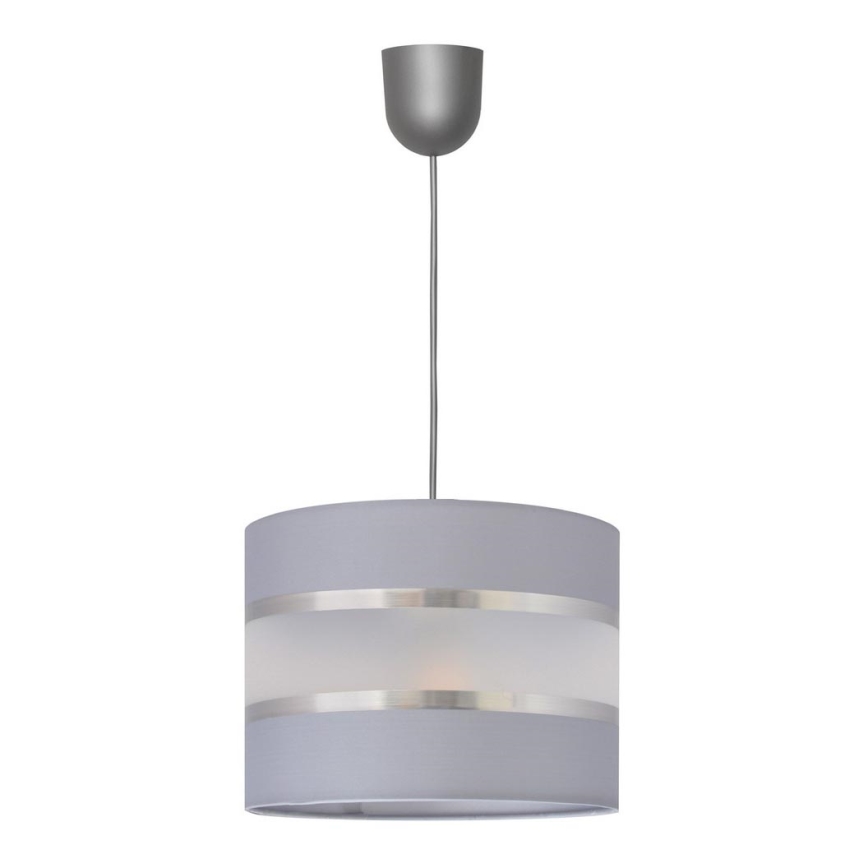 Candelabro suspenso HELEN 1xE27/15W/230V diâmetro 20 cm cinzento/prateado