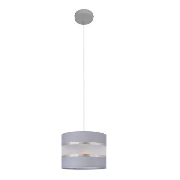 Candelabro suspenso HELEN 1xE27/15W/230V diâmetro 20 cm cinzento/prateado