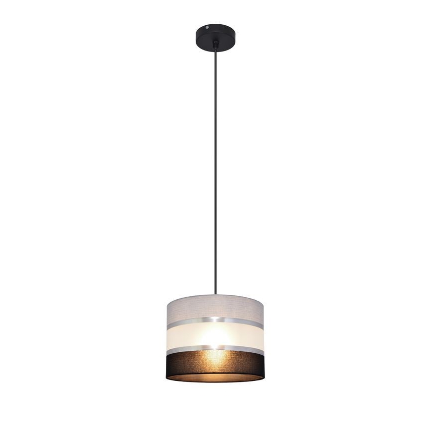Candelabro suspenso HELEN 1xE27/15W/230V diâmetro 20 cm preto/cinzento/prateado