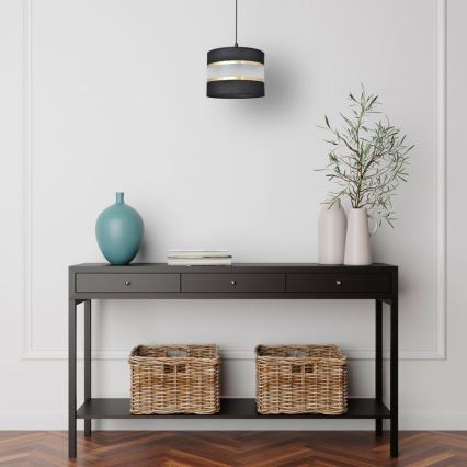 Candelabro suspenso HELEN 1xE27/15W/230V diâmetro 20 cm preto/dourado