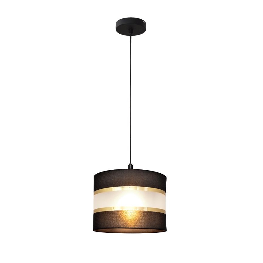 Candelabro suspenso HELEN 1xE27/15W/230V diâmetro 20 cm preto/dourado