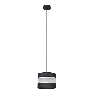 Candelabro suspenso HELEN 1xE27/15W/230V diâmetro 20 cm preto/prateado