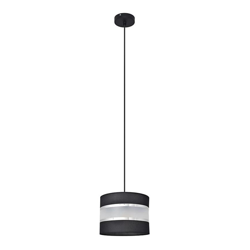 Candelabro suspenso HELEN 1xE27/15W/230V diâmetro 20 cm preto/prateado