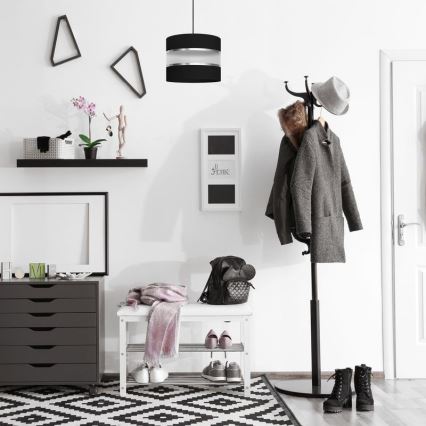 Candelabro suspenso HELEN 1xE27/15W/230V diâmetro 20 cm preto/prateado