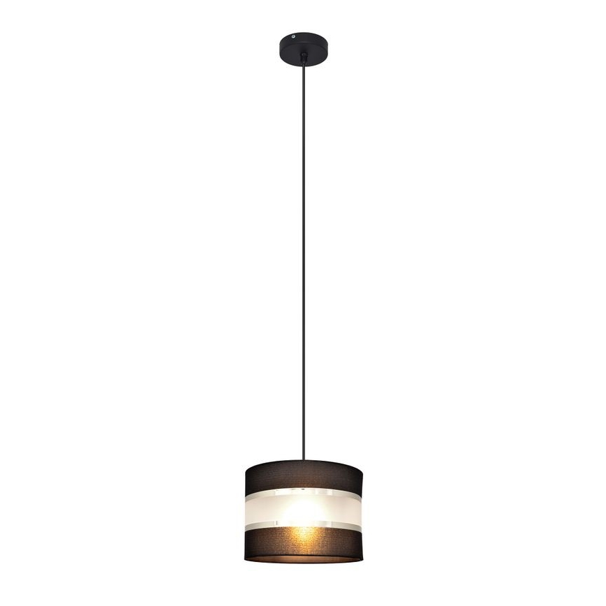 Candelabro suspenso HELEN 1xE27/15W/230V diâmetro 20 cm preto/prateado
