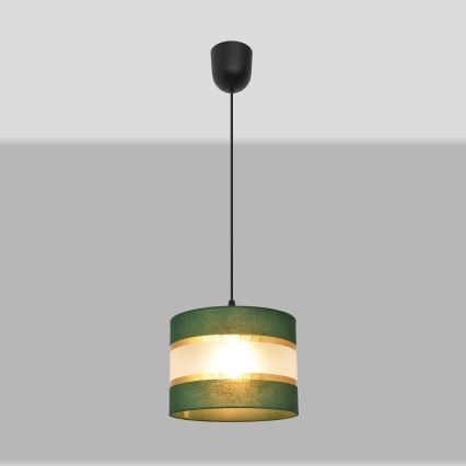 Candelabro suspenso HELEN 1xE27/15W/230V diâmetro 20 cm verde/dourada