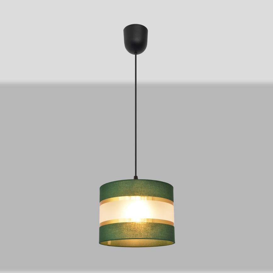 Candelabro suspenso HELEN 1xE27/15W/230V diâmetro 20 cm verde/dourada