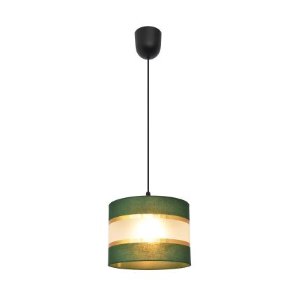 Candelabro suspenso HELEN 1xE27/15W/230V diâmetro 20 cm verde/dourada