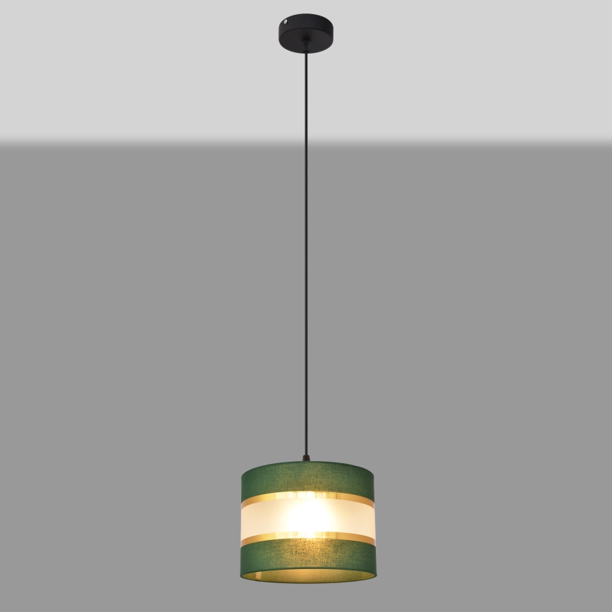 Candelabro suspenso HELEN 1xE27/15W/230V diâmetro 20 cm verde/dourada