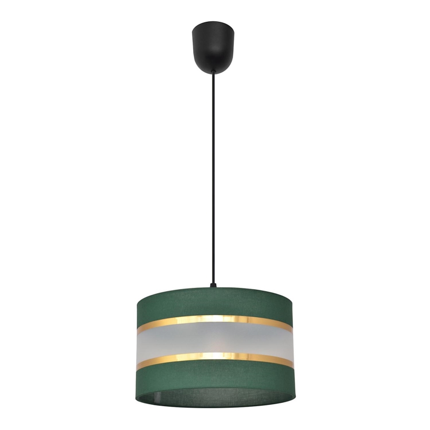 Candelabro suspenso HELEN 1xE27/15W/230V diâmetro 25 cm verde/dourada