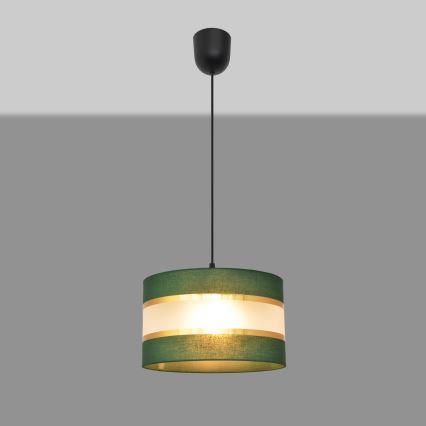 Candelabro suspenso HELEN 1xE27/15W/230V diâmetro 25 cm verde/dourada