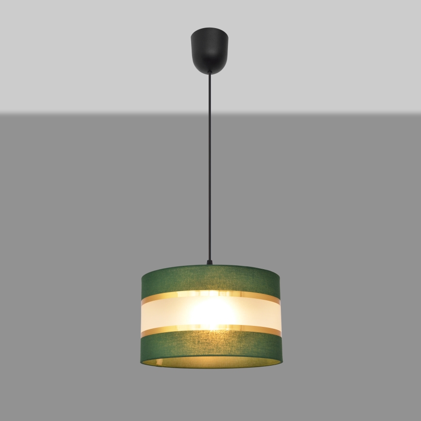 Candelabro suspenso HELEN 1xE27/15W/230V diâmetro 25 cm verde/dourada