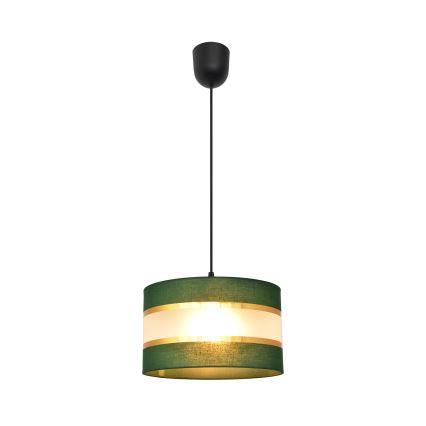 Candelabro suspenso HELEN 1xE27/15W/230V diâmetro 25 cm verde/dourada