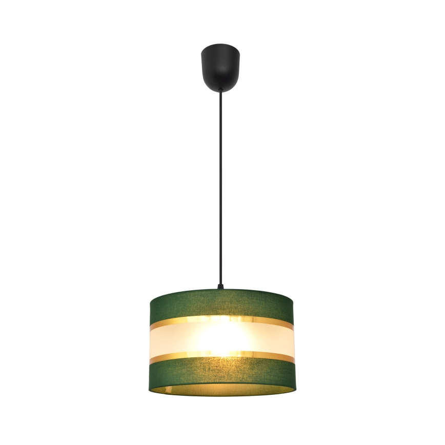 Candelabro suspenso HELEN 1xE27/15W/230V diâmetro 25 cm verde/dourada