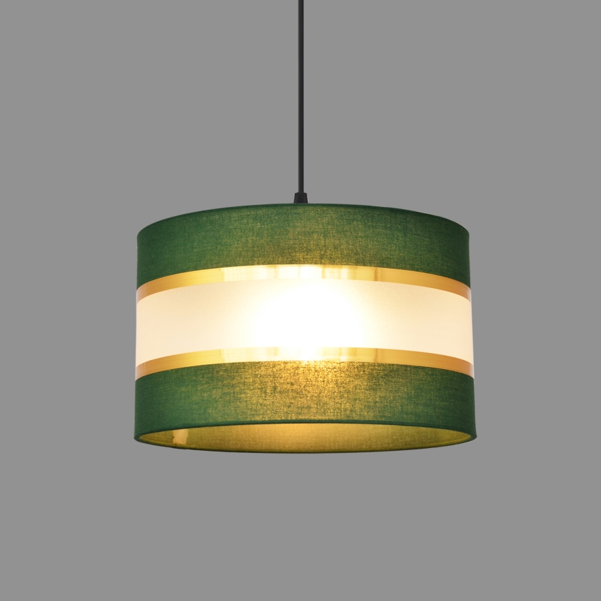 Candelabro suspenso HELEN 1xE27/15W/230V diâmetro 25 cm verde/dourada