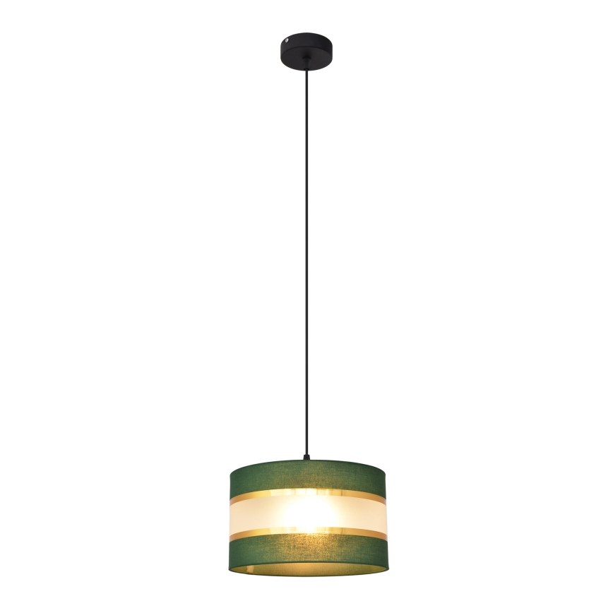 Candelabro suspenso HELEN 1xE27/15W/230V diâmetro 25 cm verde/dourada