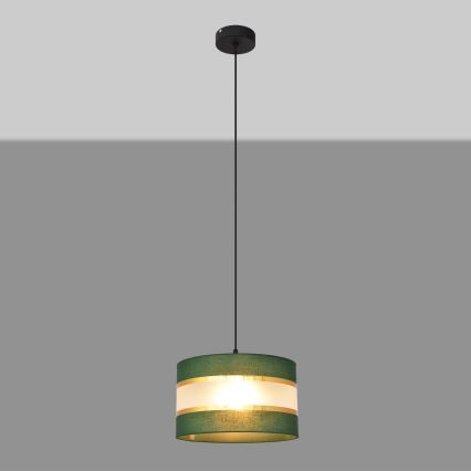 Candelabro suspenso HELEN 1xE27/15W/230V diâmetro 25 cm verde/dourada