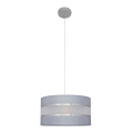 Candelabro suspenso HELEN 1xE27/15W/230V diâmetro 35 cm cinzento/prateado