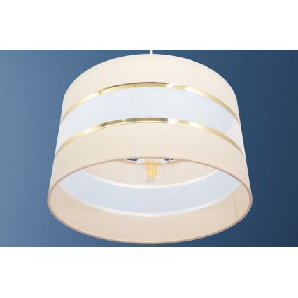Candelabro suspenso HELEN 1xE27/15W/230V diâmetro 35 cm creme/dourado