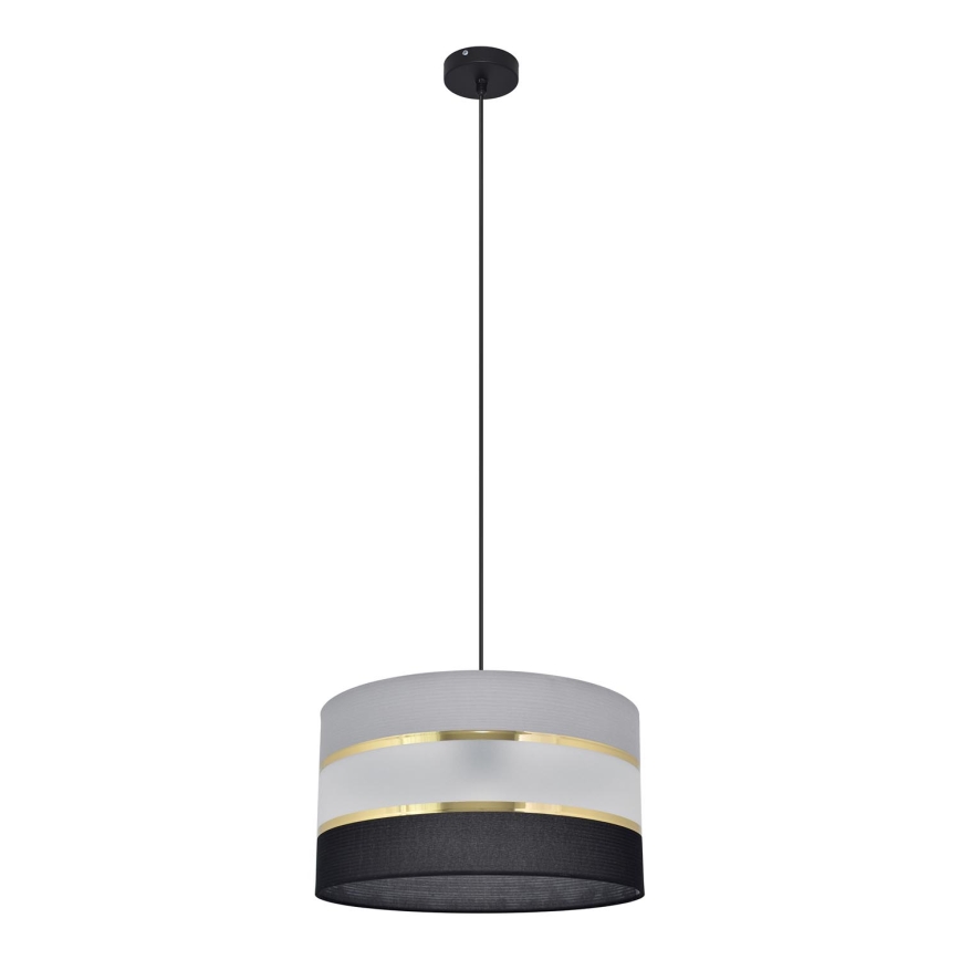 Candelabro suspenso HELEN 1xE27/15W/230V diâmetro 35 cm preto/cinzento/dourado