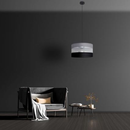 Candelabro suspenso HELEN 1xE27/15W/230V diâmetro 35 cm preto/cinzento/prateado