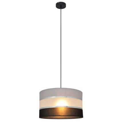 Candelabro suspenso HELEN 1xE27/15W/230V diâmetro 35 cm preto/cinzento/prateado