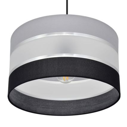 Candelabro suspenso HELEN 1xE27/15W/230V diâmetro 35 cm preto/cinzento/prateado