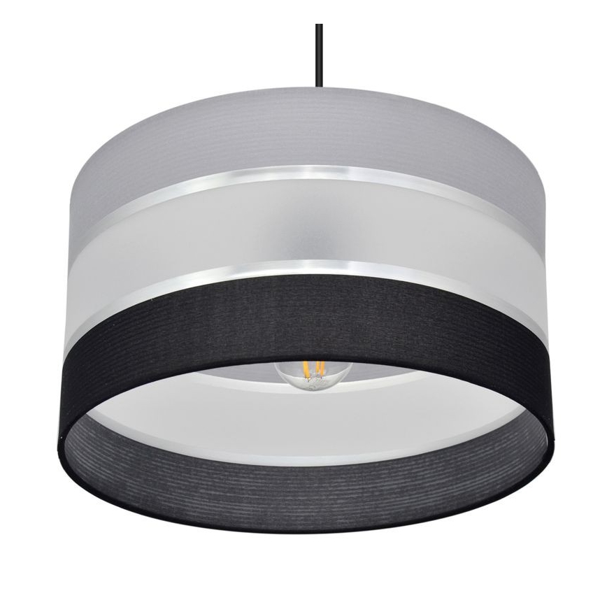 Candelabro suspenso HELEN 1xE27/15W/230V diâmetro 35 cm preto/cinzento/prateado