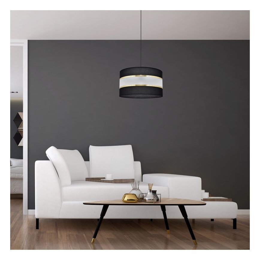 Candelabro suspenso HELEN 1xE27/15W/230V diâmetro 35 cm preto/dourado