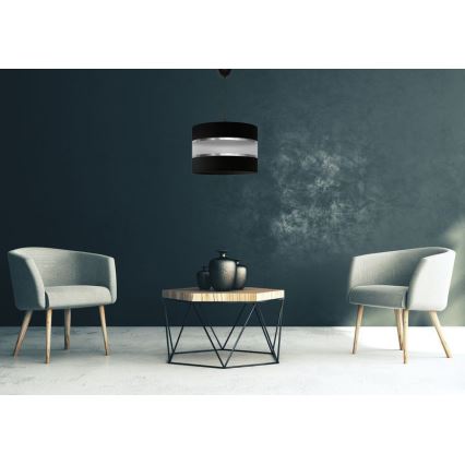 Candelabro suspenso HELEN 1xE27/15W/230V diâmetro 35 cm preto/prateado