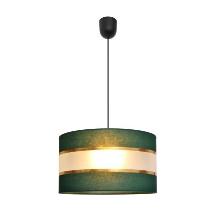 Candelabro suspenso HELEN 1xE27/15W/230V diâmetro 35 cm verde/dourada