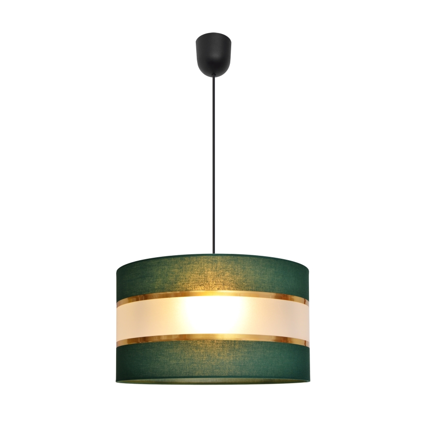 Candelabro suspenso HELEN 1xE27/15W/230V diâmetro 35 cm verde/dourada