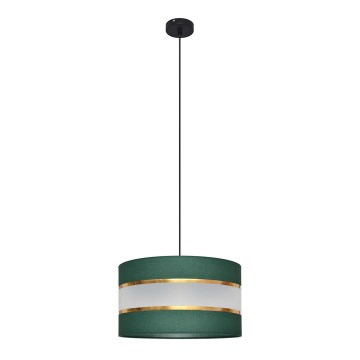 Candelabro suspenso HELEN 1xE27/15W/230V diâmetro 35 cm verde/dourada